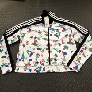 Adidas floral track top ED4762 NWT XS